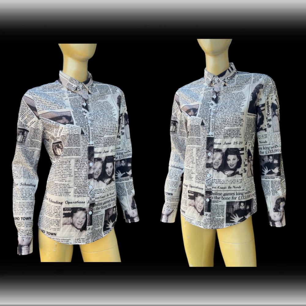 Newspaper Article Collared Button Down - image 2